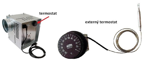 Krbový ventilátor a externý termostat