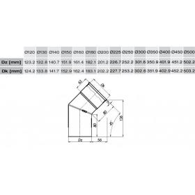 Nerezové koleno regulovateľné Ø120 mm/0-45°