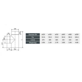 T-kus DARCO Ø160 mm/90°