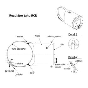 Regulátor komínového ťahu RCR - dymovod Ø120-200 mm