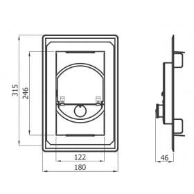 Regulátor komínového ťahu RCW-S do čistiaceho otvoru keramického komína 122x246 mm