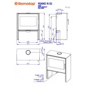 Krbové kachle Romotop Riano N 01 plech