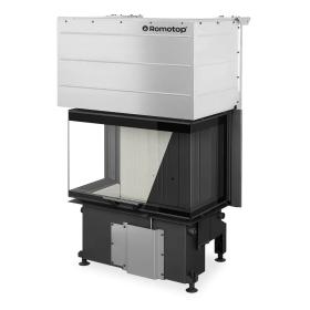 IMPRESSION C 3G L 74.51.37.24(26) - trojstranná krbová vložka s výsuvnými dvierkami a deleným sklom - Sivý Igniton