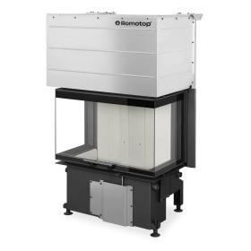 IMPRESSION C 3G L 74.51.37.24(26) - trojstranná krbová vložka s výsuvnými dvierkami a deleným sklom - Čierny Igniton