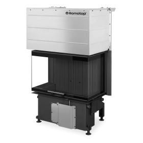 IMPRESSION C 3G L 74.51.37.24(26) - trojstranná krbová vložka s výsuvnými dvierkami a deleným sklom - Čierny Igniton