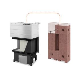 IMPRESSION C 3G L 74.51.37.24(26)A - trojstranná krbová vložka s akumulačným modulárnym systémom AMS - Sivý Igniton