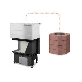 IMPRESSION C 3G L 74.51.37.24(26)M - trojstranná krbová vložka s akumulačnými prstencami MAMMOTH - Čierny Igniton