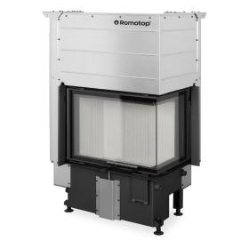 IMPRESSION R/L 3G L 63.51.38.14(16) - rohová krbová vložka s výsuvnými dvierkami a s deleným sklom - Vyhotovenie pravé, sivý Igniton