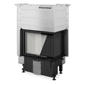 IMPRESSION R/L 3G L 63.51.38.14(16) - rohová krbová vložka s výsuvnými dvierkami a s deleným sklom - Vyhotovenie ľavé, sivý Igniton