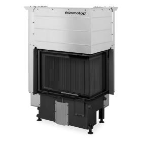 IMPRESSION R/L 3G L 63.51.38.14(16) - rohová krbová vložka s výsuvnými dvierkami a s deleným sklom - Vyhotovenie pravé, čierny Igniton