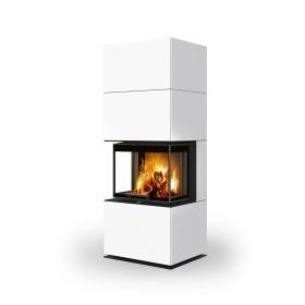 CARA CS keramika - designový akumulačný krb s výsuvnými dvierkami