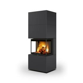 CARA CS plech - designový akumulačný krb s výsuvnými dvierkami