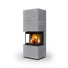 CARA CS thermaline - designový akumulačný krb s výsuvnými dvierkami - Delené sklo