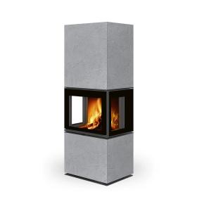 LERA C GH thermaline - dizajnový akumulačný krb - Thermaline grey 61 - Delené sklo