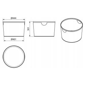 Kôš na drevo AERO 4 okrúhly čierny kónický rozmery