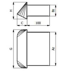 Sacia mriežka kanál 200x90 mm biela schéma
