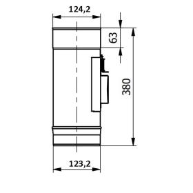 Dvierkový diel s odnímateľnými oblými dvierkami Ø120 / 0.6 mm, nerez, jednoplášť rozmery