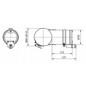 Regulátor komínového ťahu RCR-080 - dymovod Ø80-110 mm rozmery
