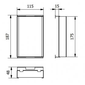 Plynotesná záslepka do nerezových komínových dvierok 118x180 mm rozmery