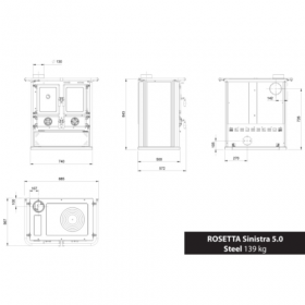 Nordica - Rosetta Sinistra 5.0 Steel - Čierna antracit technický nákres