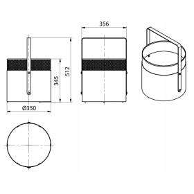 Kôš na drevo AERO HOLD 1 okrúhly s rukoväťou rozmery