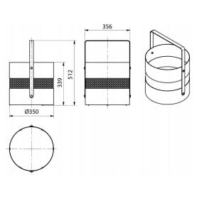 Kôš na drevo AERO HOLD 2 okrúhly s rukoväťou rozmery