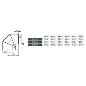 Koleno DARCO Ø120 mm/90° pevné bez čistiaceho otvoru rozmery