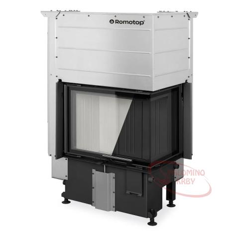 IMPRESSION R/L 3G L 63.51.38.14(16) - rohová krbová vložka s výsuvnými dvierkami a s deleným sklom - Vyhotovenie pravé, čierny Igniton