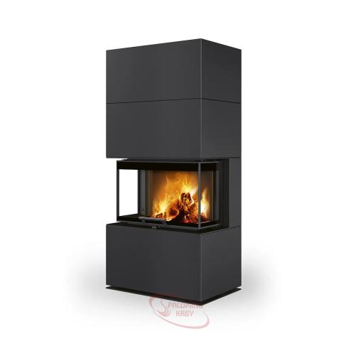 CARA C plech - designový akumulačný krb s výsuvnými dvierkami