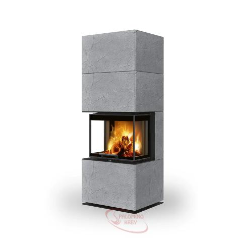 CARA CS thermaline - designový akumulačný krb s výsuvnými dvierkami - Delené sklo