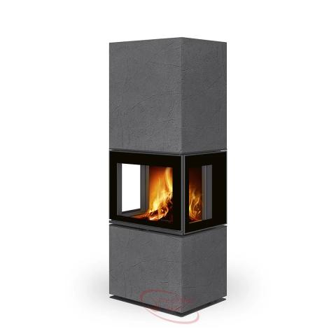 LERA C GH thermaline - dizajnový akumulačný krb - Thermaline grey 61 - Delené sklo