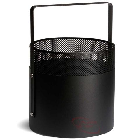 Kôš na drevo AERO HOLD 1 okrúhly čierny s rukoväťou