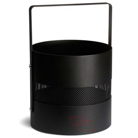 Kôš na drevo AERO HOLD 2 okrúhly čierny s rukoväťou