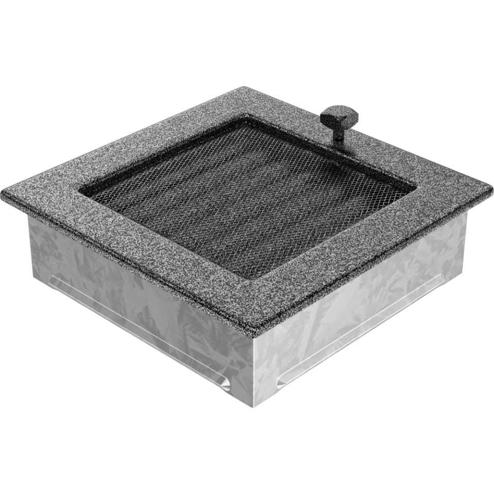 Krbová mriežka Kratki 17x17 cm staré striebro so žalúziou