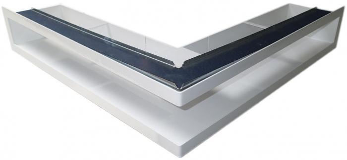 Mriežka Ventlab rohová 500x500 mm/100 mm biela