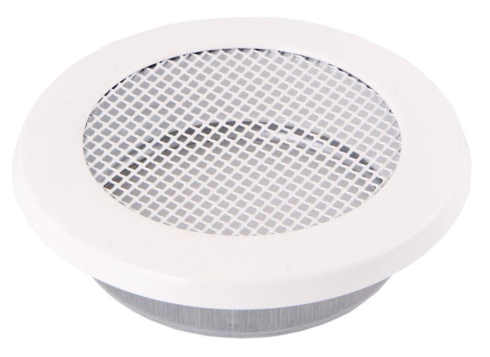 Krbová mriežka okrúhla Ø125 mm biela