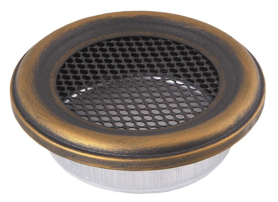 Krbová mriežka okrúhla Ø125 mm zlatá patina