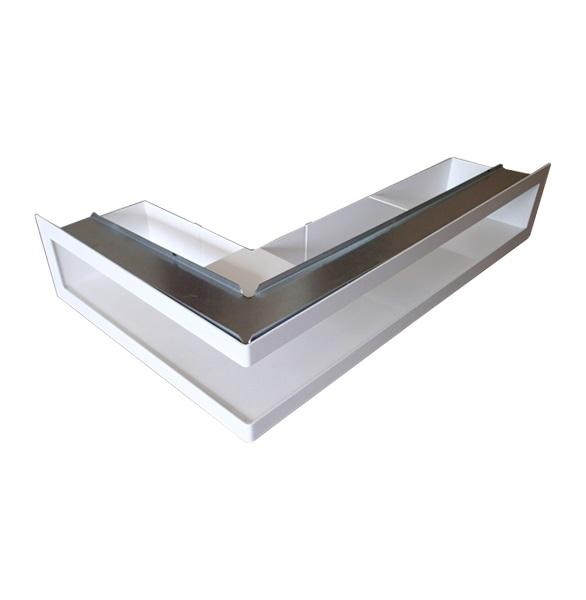 Mriežka Ventlab rohová ľavá 500x300 mm/100 mm biela