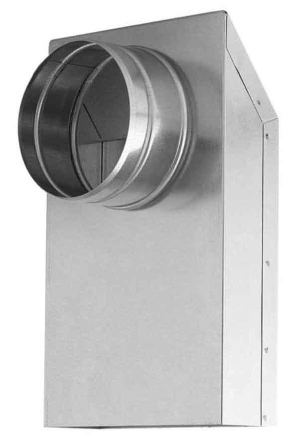 Redukcia 90° kanál 150x50 mm - flex Ø150 mm pozink