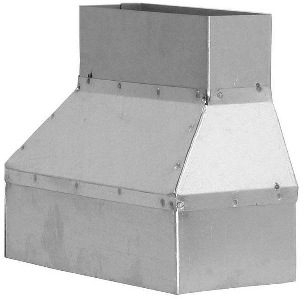 Redukcia kanál 200x90 mm - kanál 150x50 mm pozink