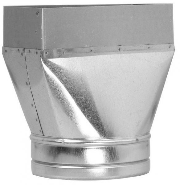 Redukcia symetrická kanál 200x90 mm - flex Ø150 mm pozink